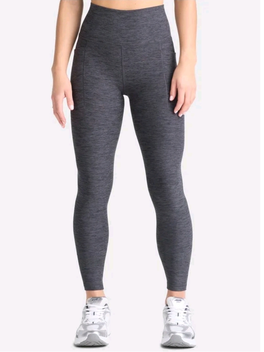 NWT Athletic Works Womens ButterCore 2-PKT Leggings 27 Inseam Black Soot MultiSz